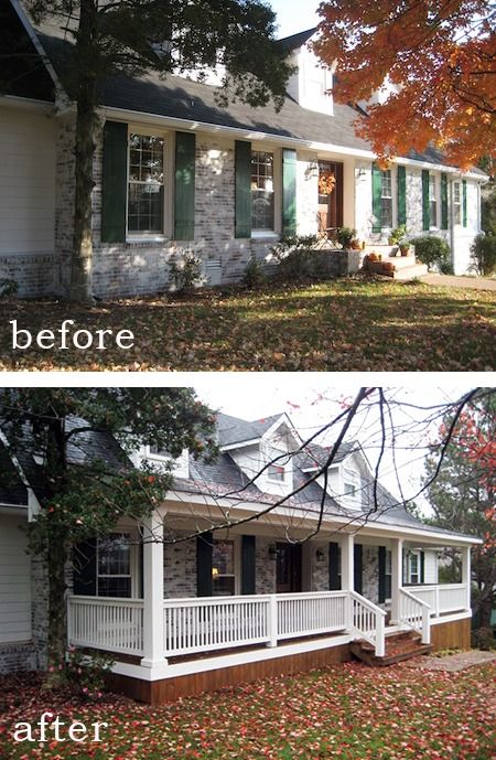 Front porch before and after